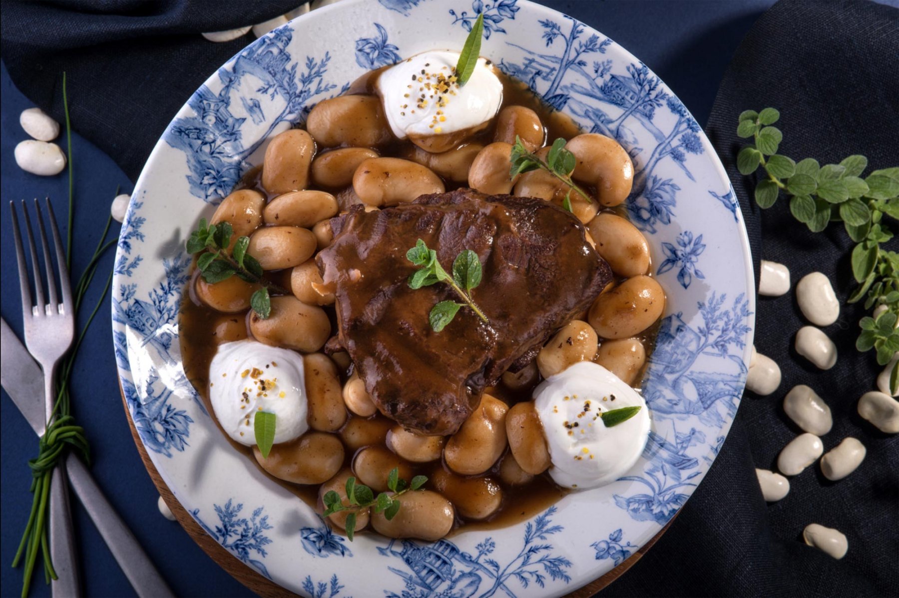 VEAL CHEEKS WITH BUTTER BEANS